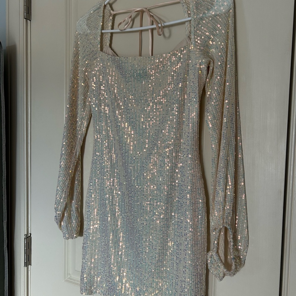Sequin Long Sleeve Dress